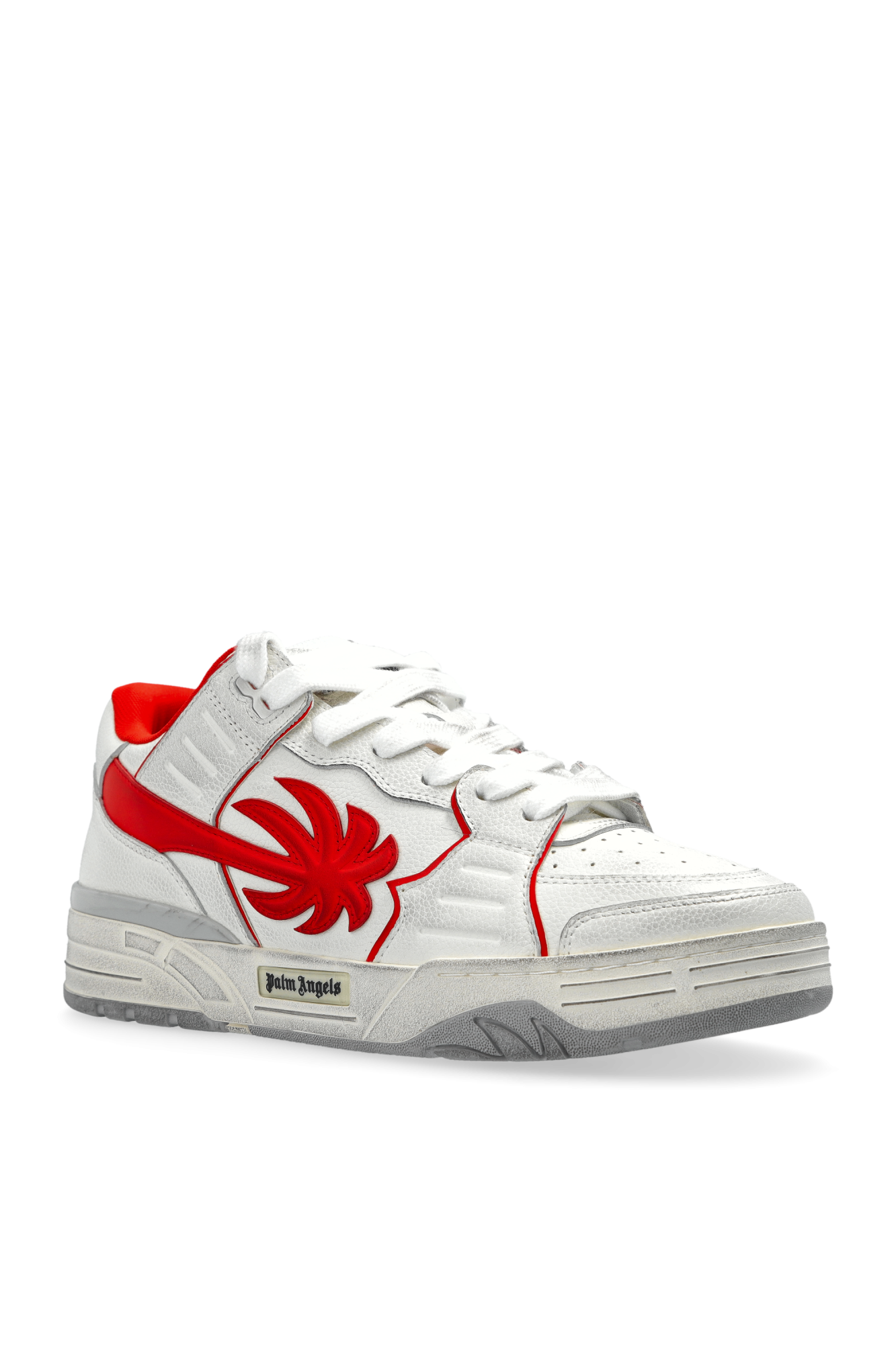 関税送料込◆Palm Angels◆Venice ベニス レザー スニーカー Washed Venice Sneaker in WHITE - BLACK for Men | Palm Angels®